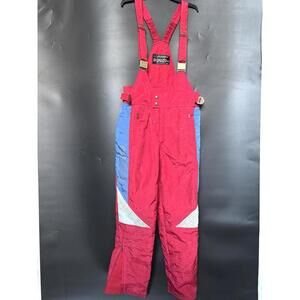 Descente Ski Overalls One Piece Snow Bib Red Vintage 80s 90s Mens 34 M - Large